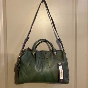 Tre Vero leather satchel purse crossbody bag removable strap